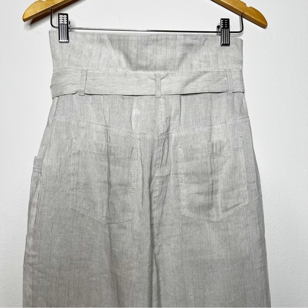 Jonathan Simkhai Penny Draped Textured Taped Belted Crop Linen Pant - Picture 9 of 11